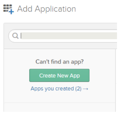 Create new app button 