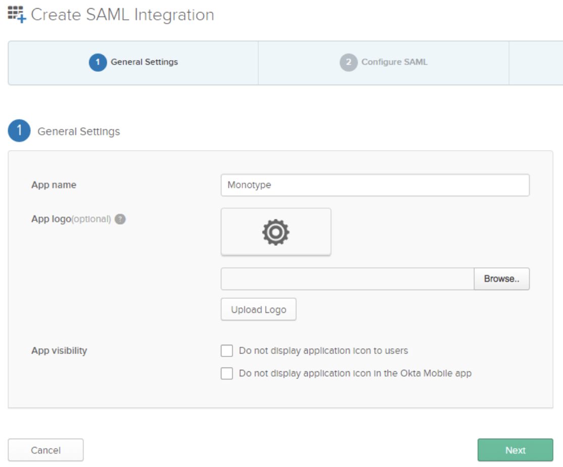 settings tab OKTA