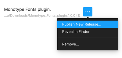 Publish New Release link in Figma.