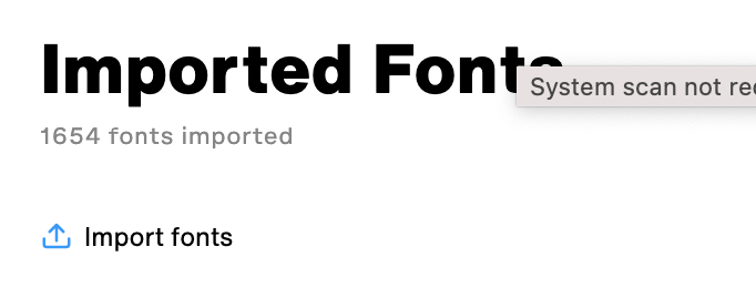 Import fonts - import button