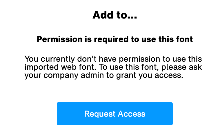 Request Access to Web Font